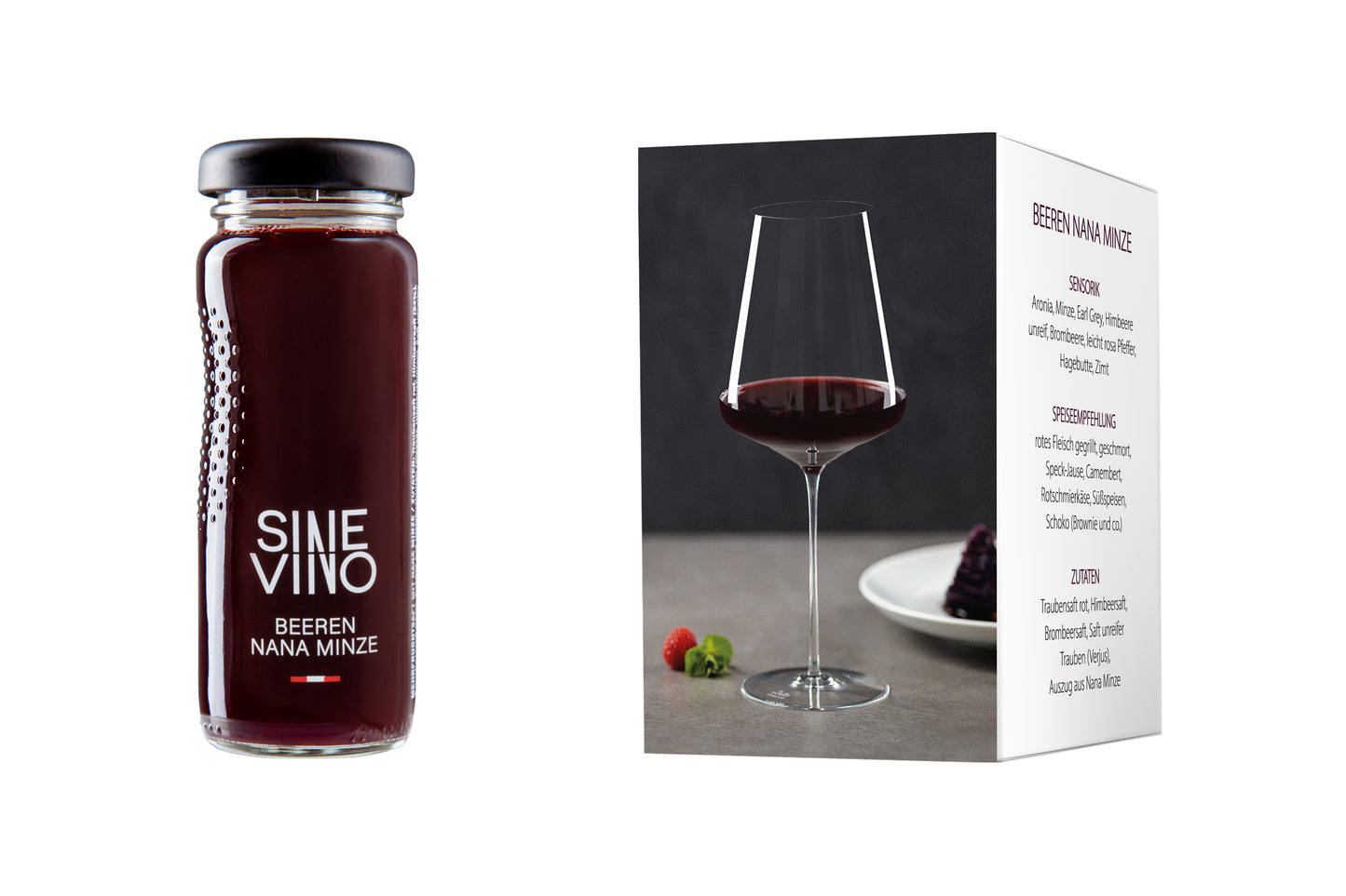 Sine Vino 4er Karton Beeren Nana Minze alkoholfreie Getränkebegleitung Saftbegleitung